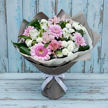 Букет цветов из:  Герберы, Альстромерии и Хризантемы в Анджиевский