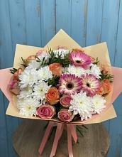 Букет цветов из:  Розы, Герберы и Хризантемы в Анджиевский