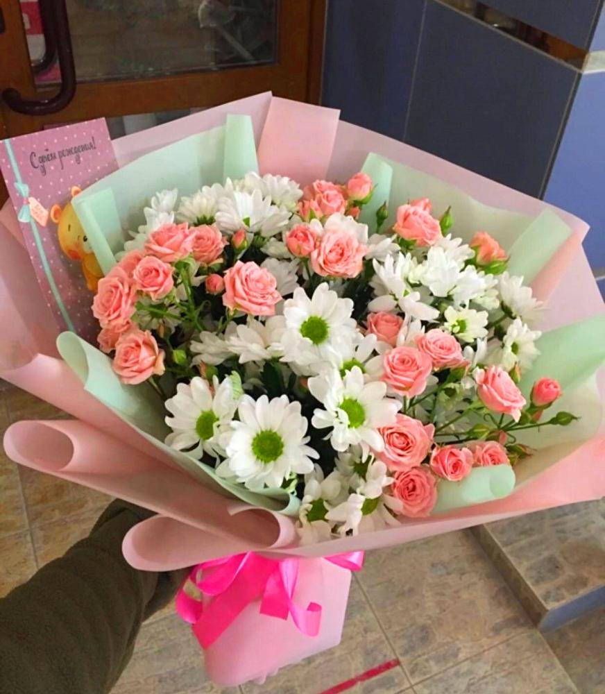 Букет цветов из: Розы и Хризантемы в Анджиевский