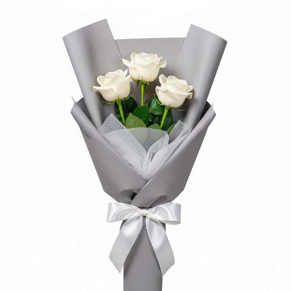 Букет 3 белые розы в Анджиевский
