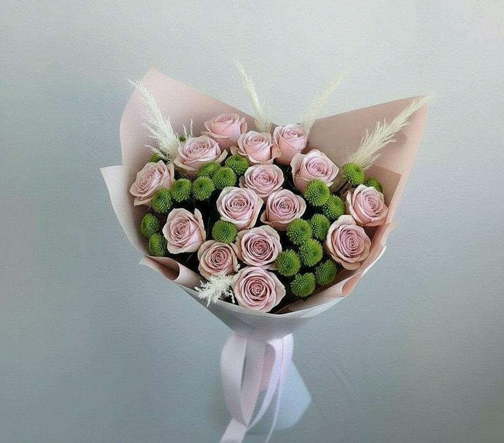 Букет цветов из: Розы и Хризантемы в Анджиевский