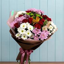 Букет цветов из:  Розы, Хризантемы и Альстромерии #REPLACE_PRED# Анджиевский