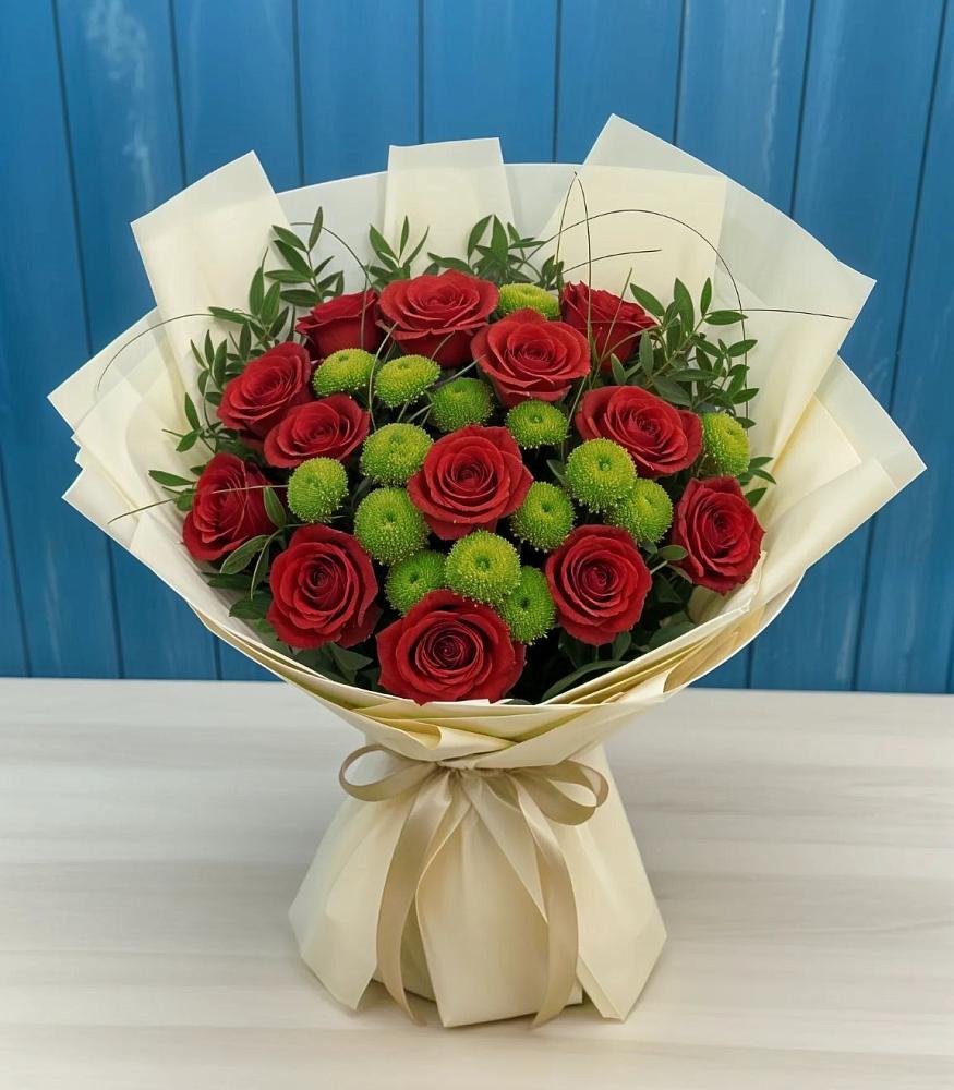 Букет цветов из: Розы и Хризантемы в Анджиевский