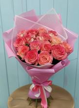 Букет 15 Розовых роз Равель в Анджиевский