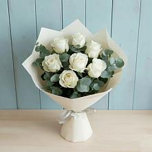 Букет Белые розы в Эвкалипте в Анджиевский