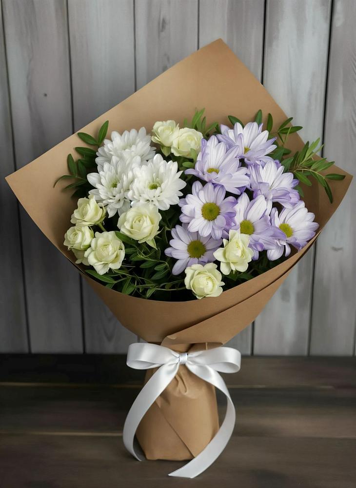 Букет цветов из: Хризантемы и Розы в Анджиевский